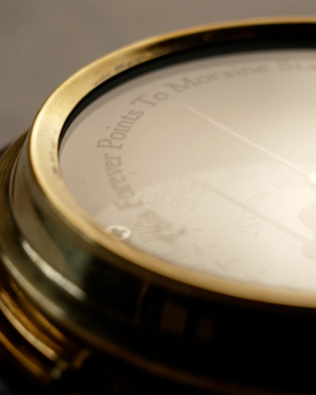 Custom laser engraving on compass glass faceplate